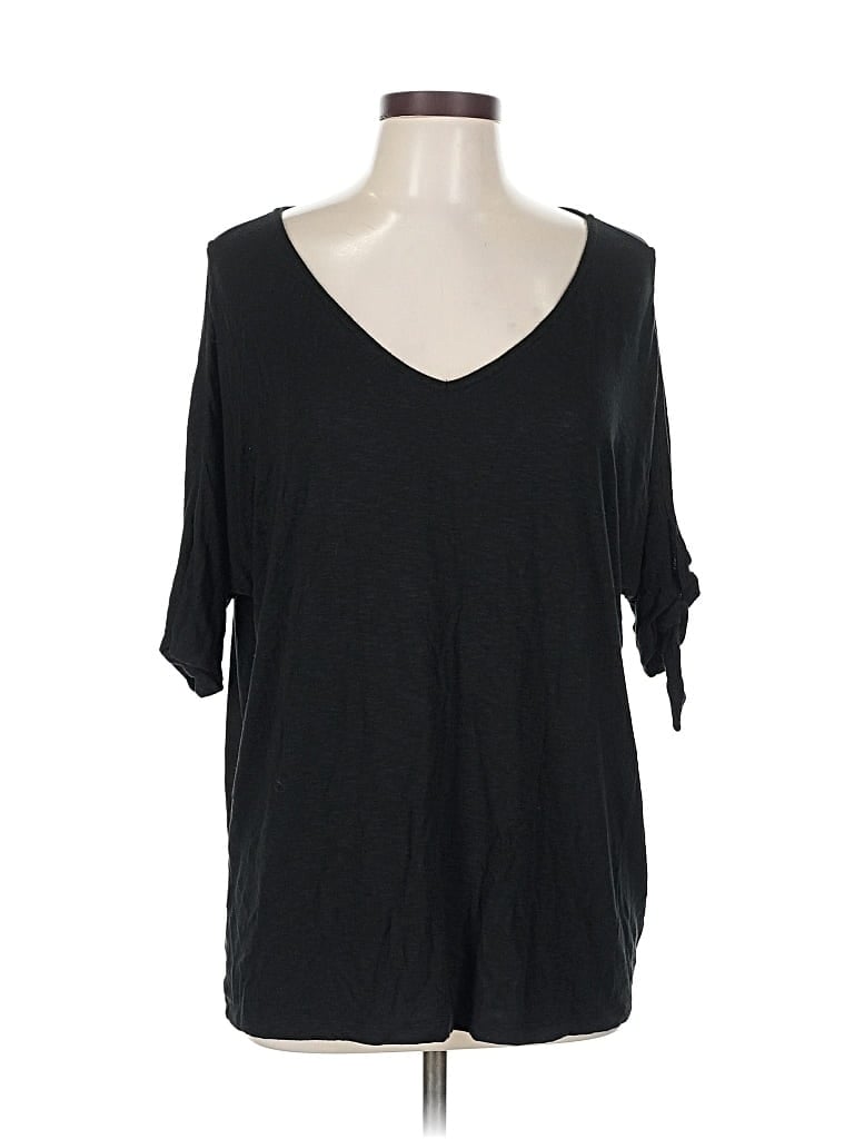 Pre-owned Tahari 3/4 Sleeve T-shirt In Black