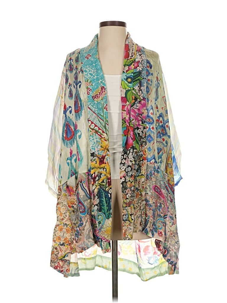 Pre-owned Johnny Was Kimono In Blue