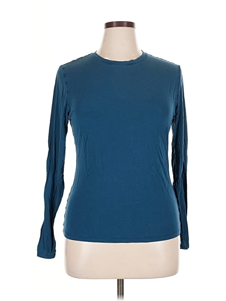 Pre-owned Cuddl Duds 3/4 Sleeve T-shirt In Blue