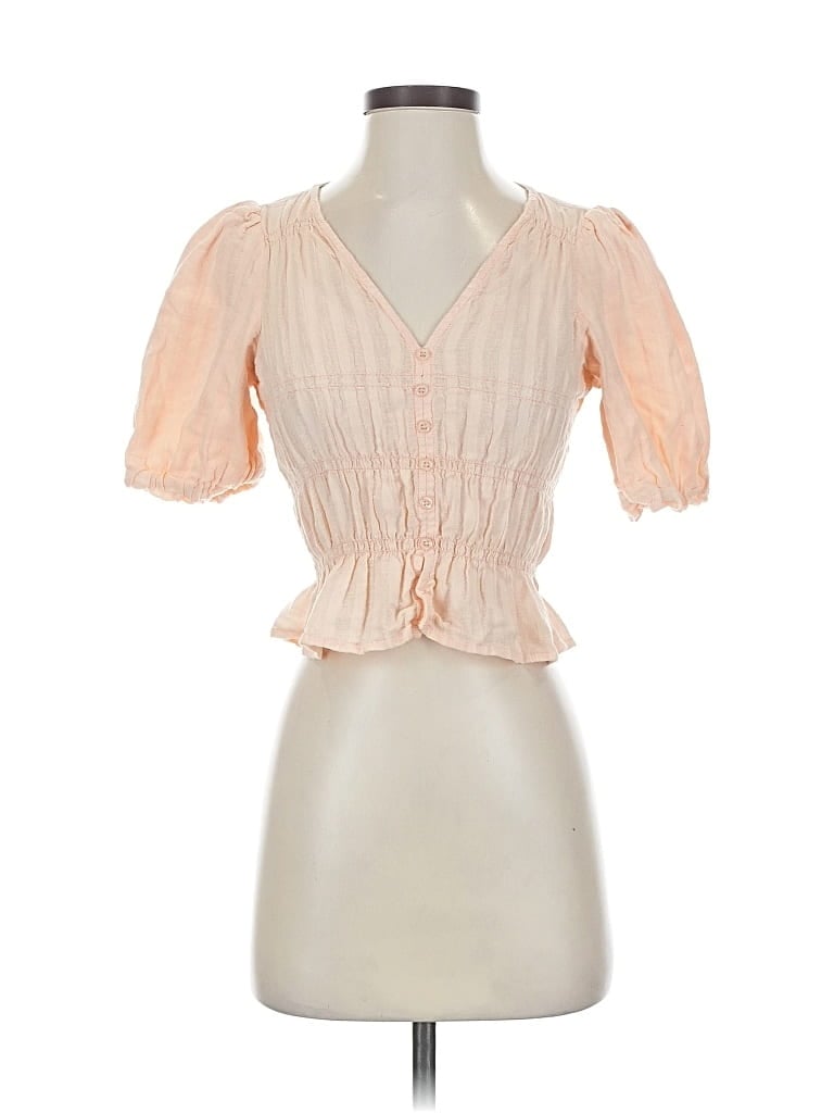 Pre-owned Steve Madden Short Sleeve Blouse In Pink
