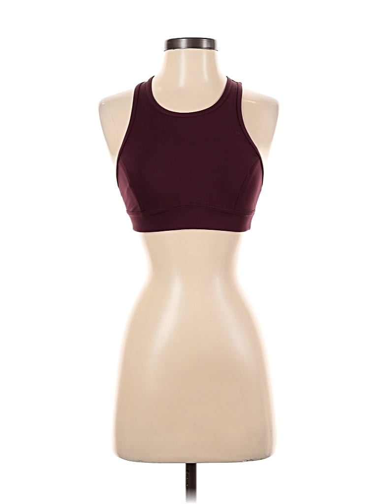 Pre-owned Lululemon Athletica Tank Top Burgundy Halter Neckline Tops