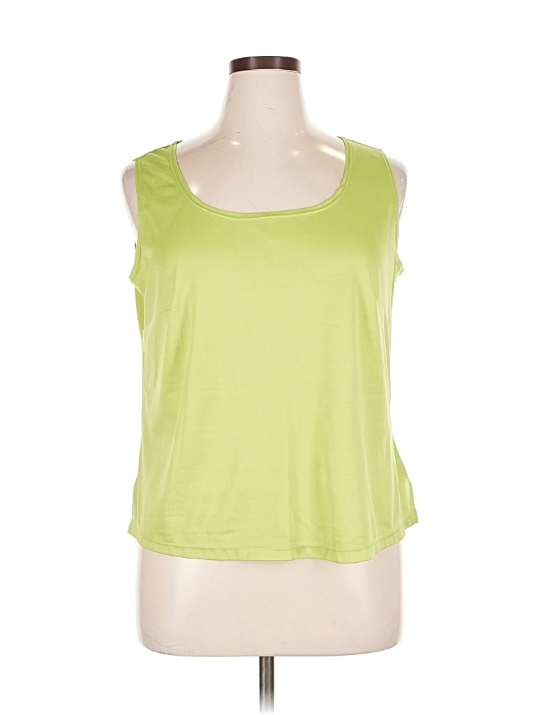 Pre-owned Kim Rogers Sleeveless Top Green Scoop Neck Tops