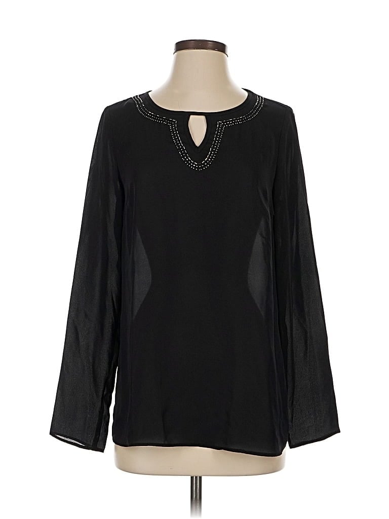 Pre-owned Laundry By Shelli Segal Long Sleeve Blouse In Black