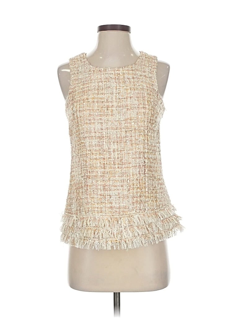 Pre-owned Julie Brown Sleeveless Blouse In White