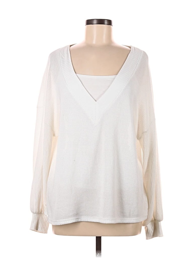 Pre-owned Lulus Pullover Sweater In White