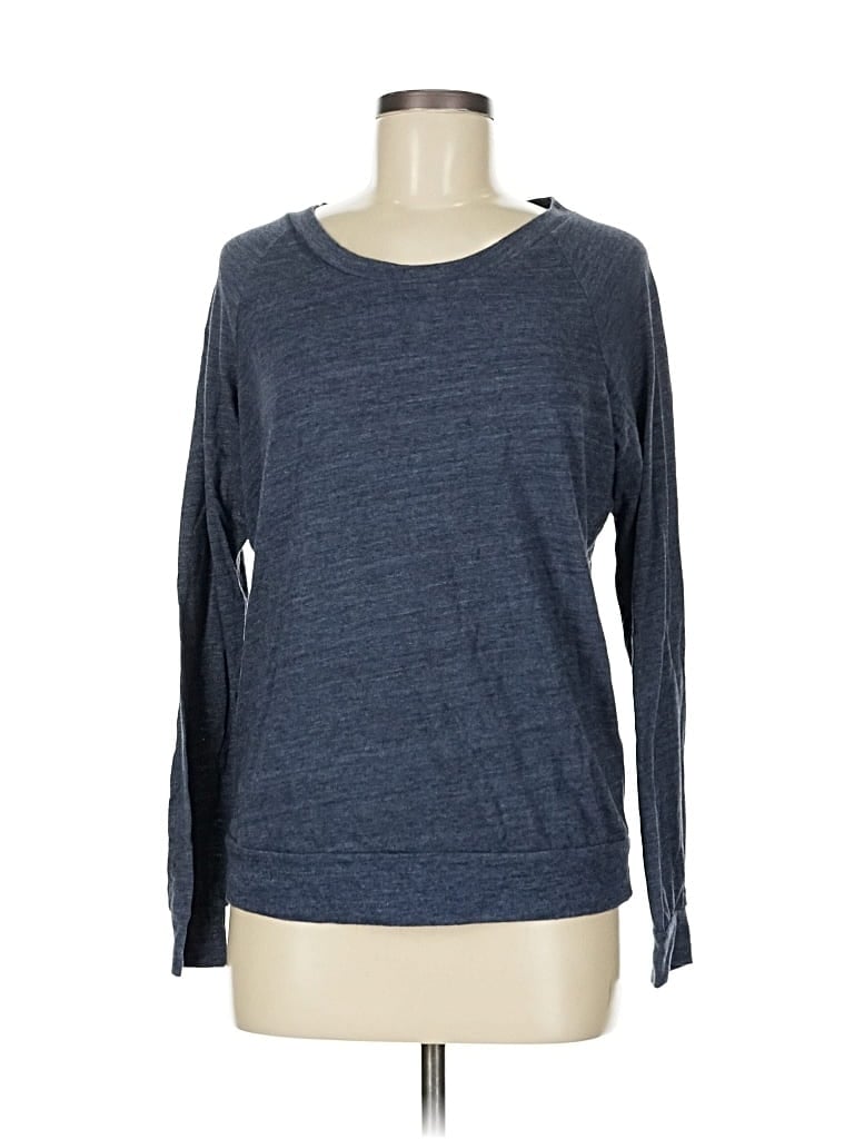 Pre-owned Alternative Earth Long Sleeve Top Blue Crew Neck Tops