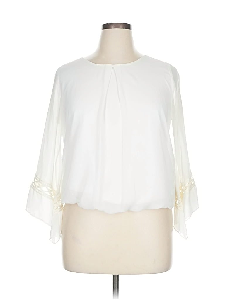 Pre-owned Bcx 3/4 Sleeve Blouse In White