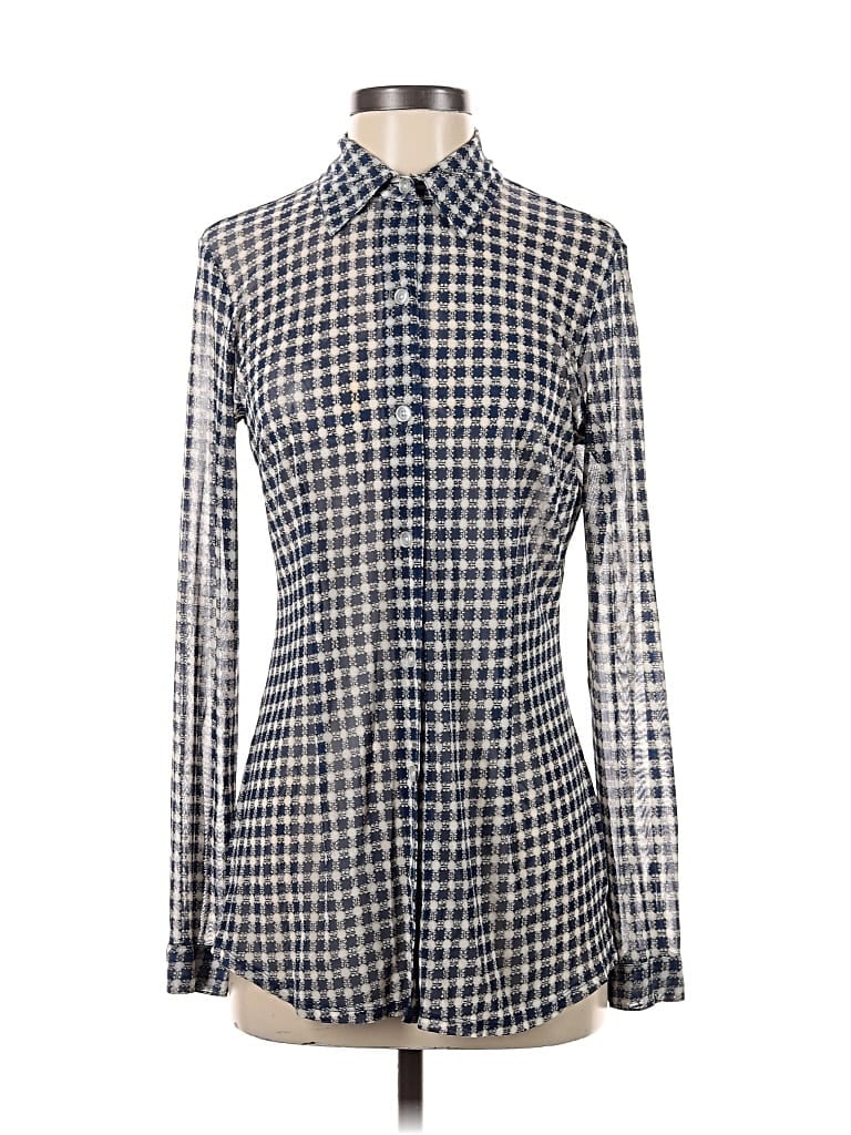 Pre-owned Cabi Long Sleeve Blouse In Blue