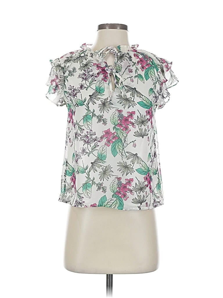 Pre-owned Steve Madden Short Sleeve Blouse In White