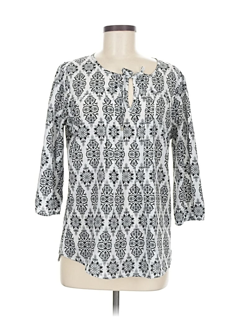 Pre-owned Antilia Femme 3/4 Sleeve Blouse In Silver