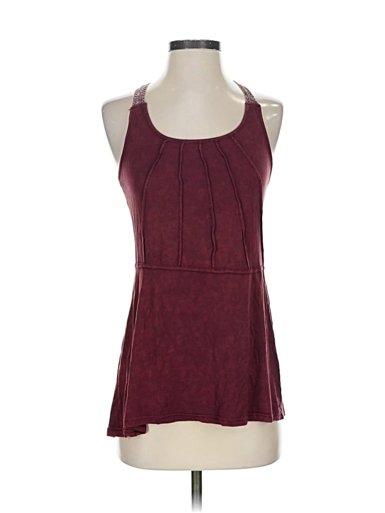 Pre-owned Pol Sleeveless Top Burgundy Halter Neckline Tops