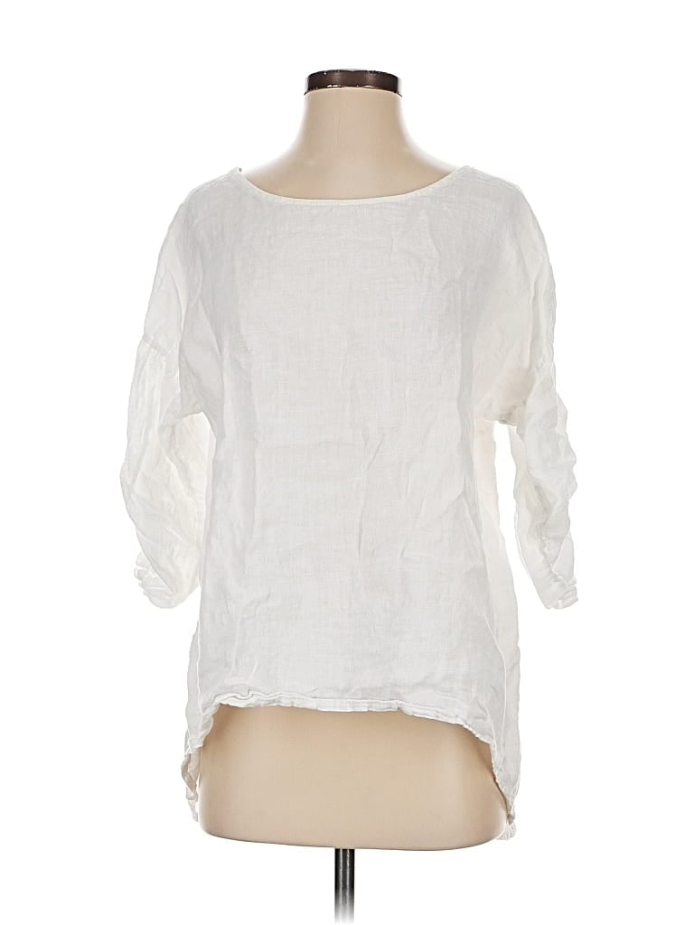 Pre-owned Terzo Millenio 3/4 Sleeve Blouse In White
