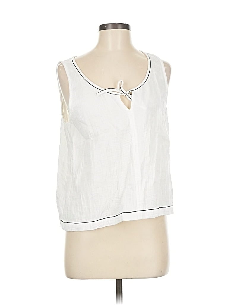 Pre-owned Lilla P Tank Top White Halter Neckline Tops