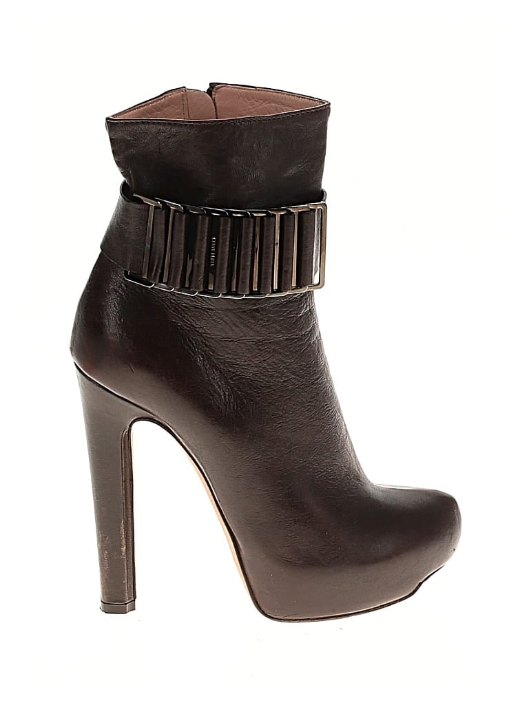 Pre-owned Herve Leger Ankle Boots In Brown