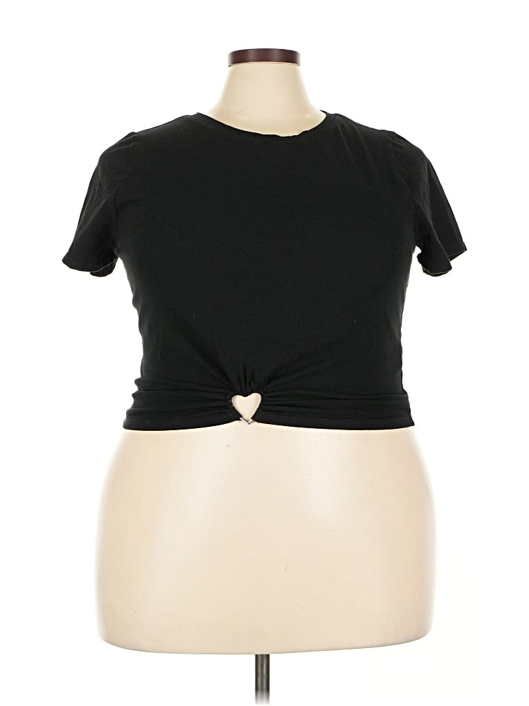 Pre-owned Forever 21 Plus Short Sleeve T-shirt In Black