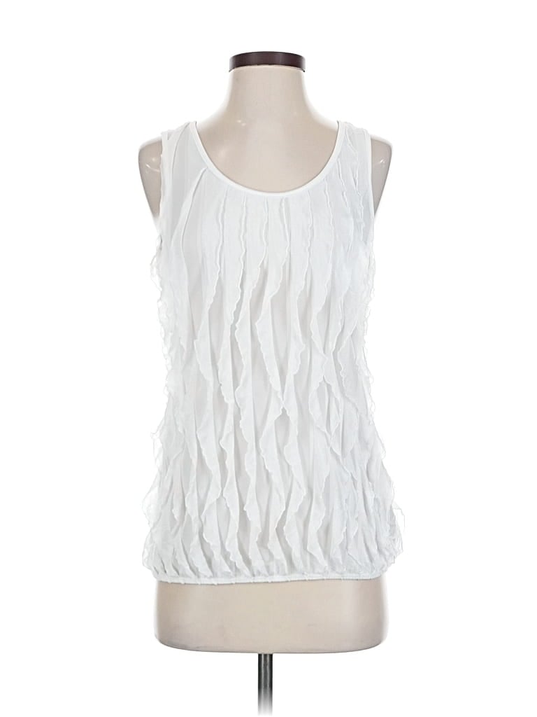 Pre-owned Love J Sleeveless Blouse In White