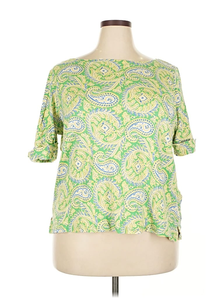 Pre-owned Polo Ralph Lauren 3/4 Sleeve T-shirt In Green