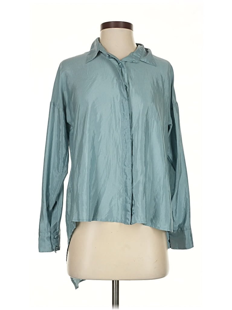 Pre-owned Bcbgeneration Long Sleeve Blouse In Blue