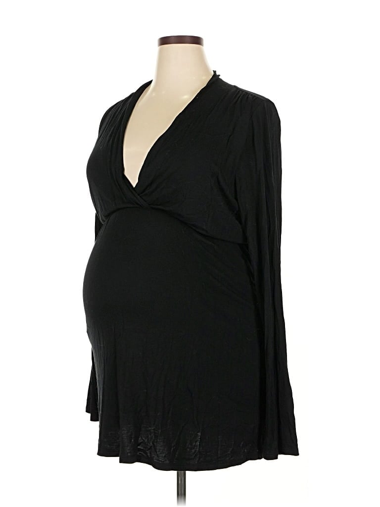 Pre-owned Pink Blush Long Sleeve Blouse In Black