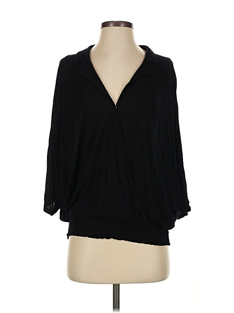 Pre-owned Anthropologie 3/4 Sleeve Blouse In Black
