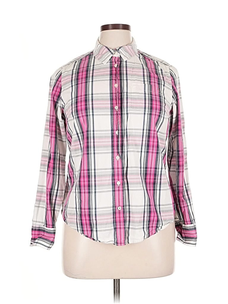 Pre-owned Tommy Hilfiger Long Sleeve Button Down Shirt In Pink