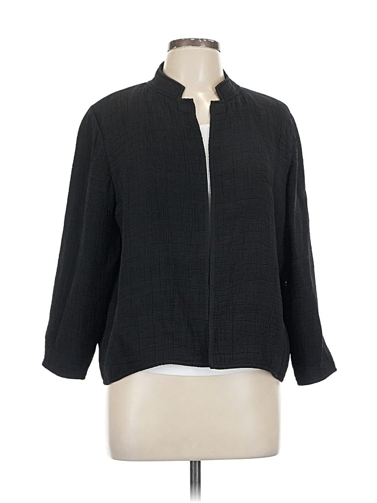 Pre-owned Eileen Fisher Jacket In Black
