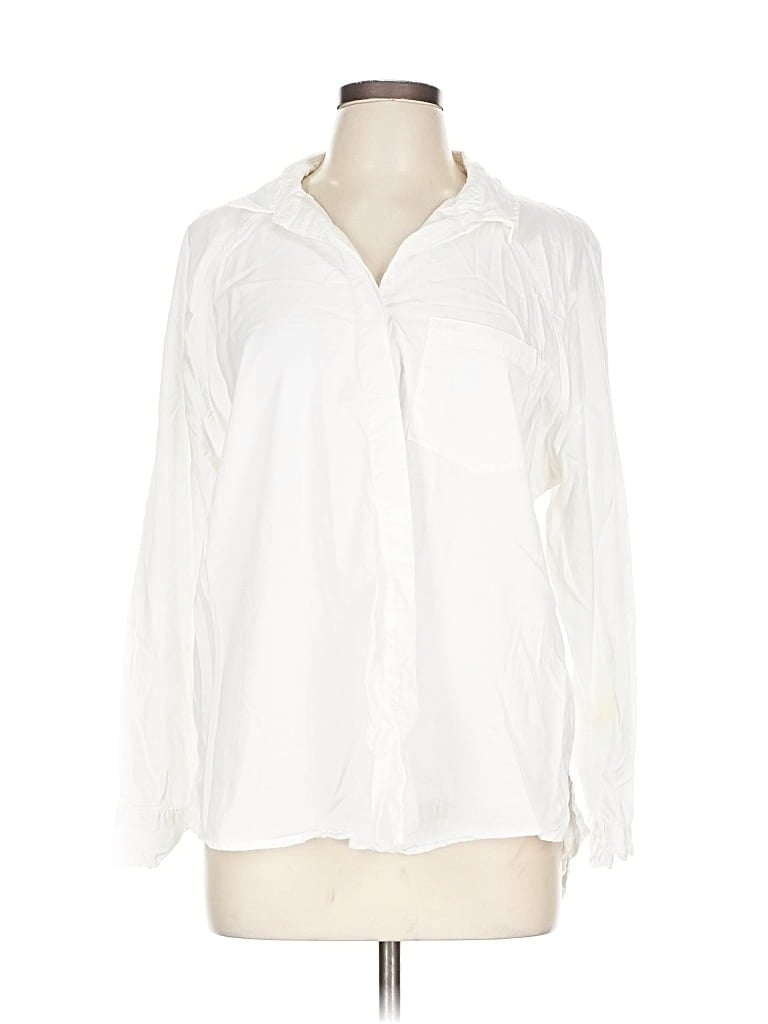 Pre-owned Universal Thread Long Sleeve Blouse In White