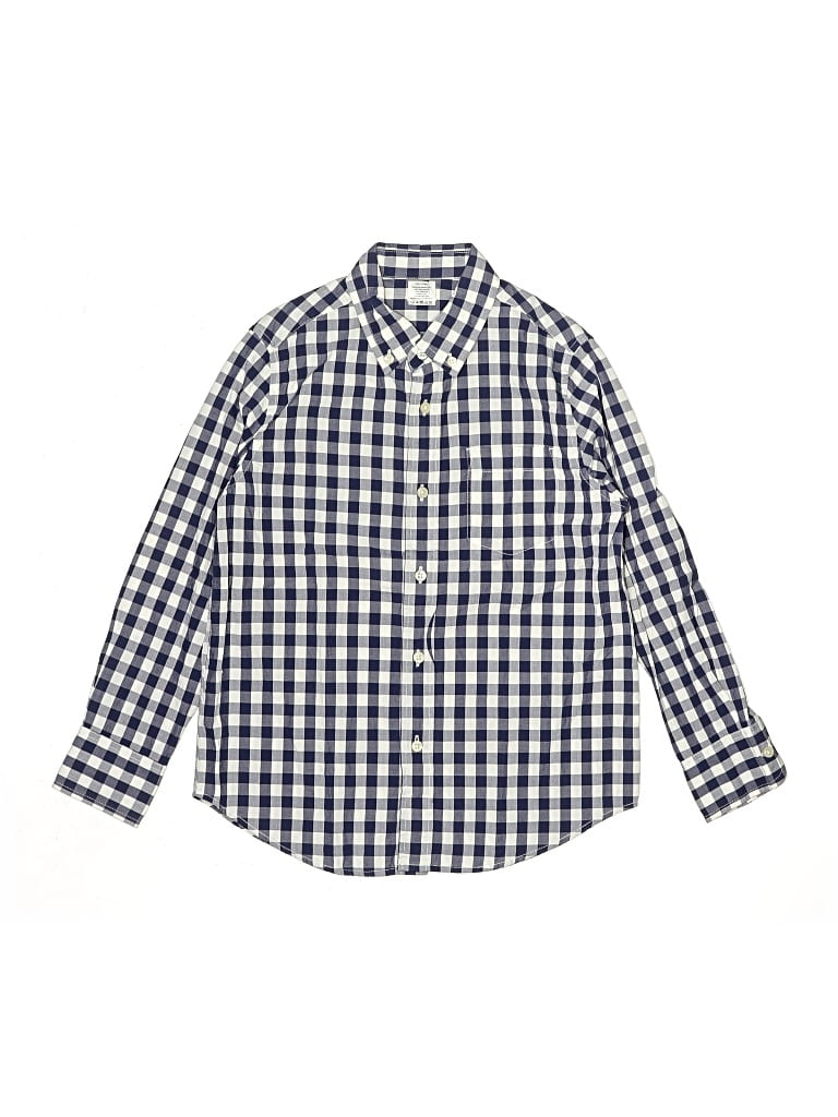 Pre-owned Crewcuts Outlet Kids' Long Sleeve Button Down Shirt In Blue