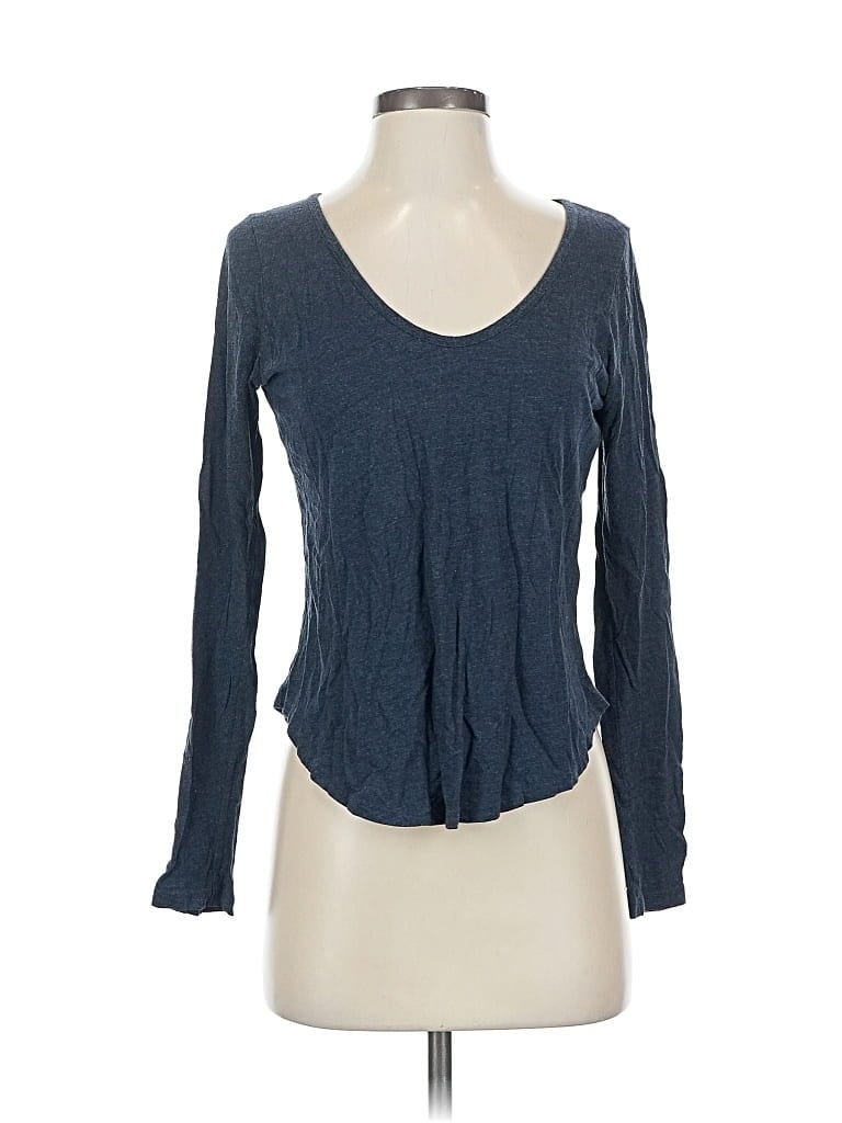 Pre-owned Vince Long Sleeve Henley Shirt In Blue