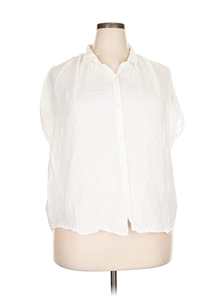Pre-owned Gap Sleeveless Button Down Shirt In White