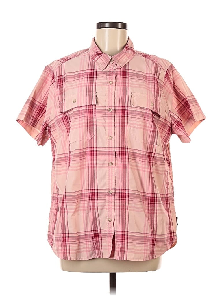 Pre-owned Eddie Bauer Short Sleeve Blouse In Pink