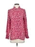 Pure Collection 100% Silk Polka Dots Red Long Sleeve Silk Top Size 4 - photo 1