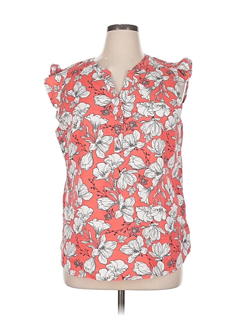 Pre-owned Liz Claiborne Sleeveless Blouse In Red