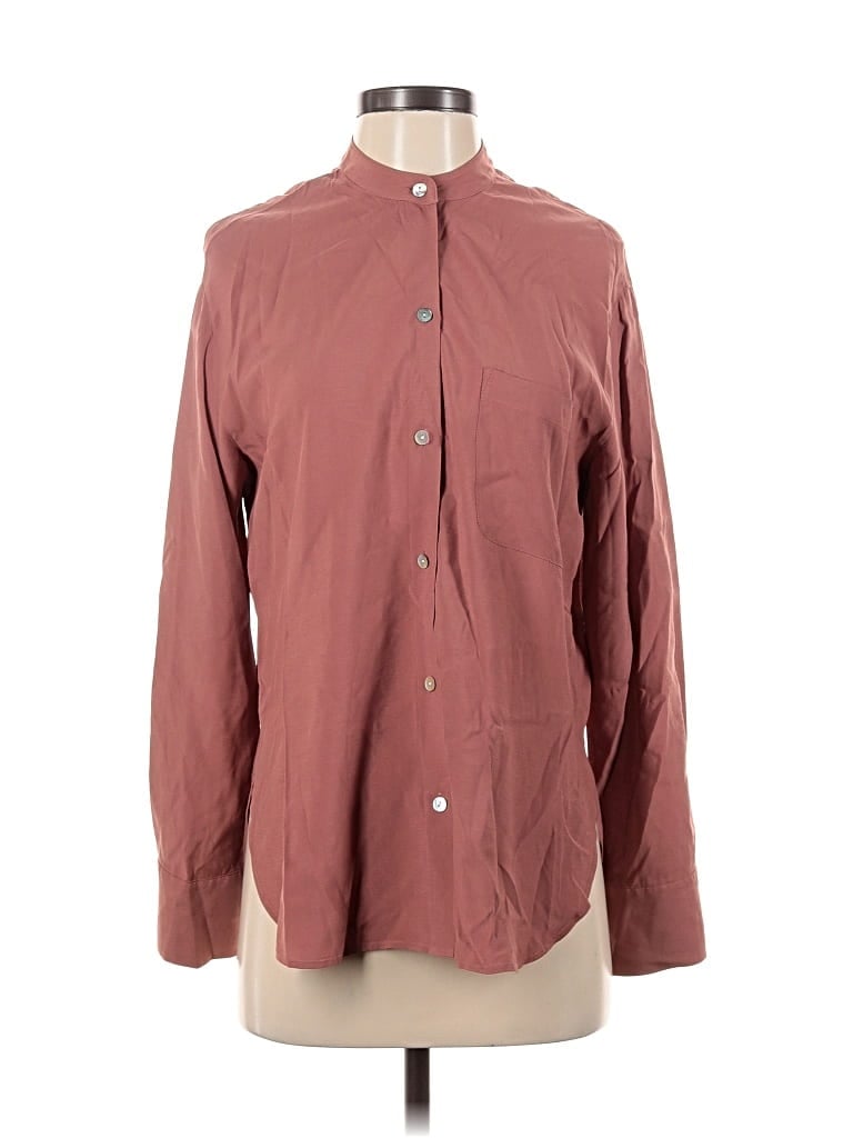 Pre-owned Vince Long Sleeve Button Down Shirt In Brown