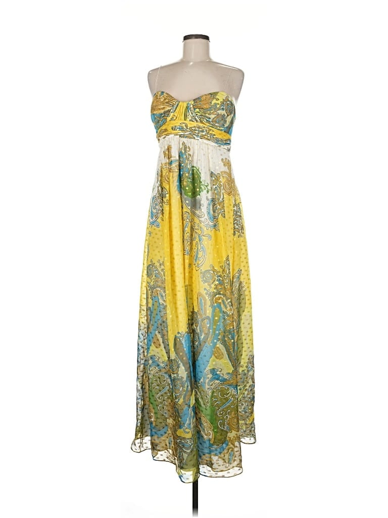 Pre-owned Aidan Mattox Cocktail Dress In Yellow