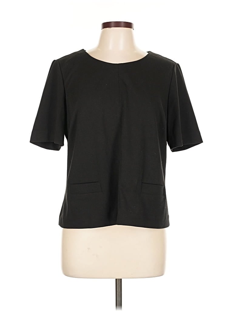 Pre-owned Calvin Klein Short Sleeve Top Black Crew Neck Tops