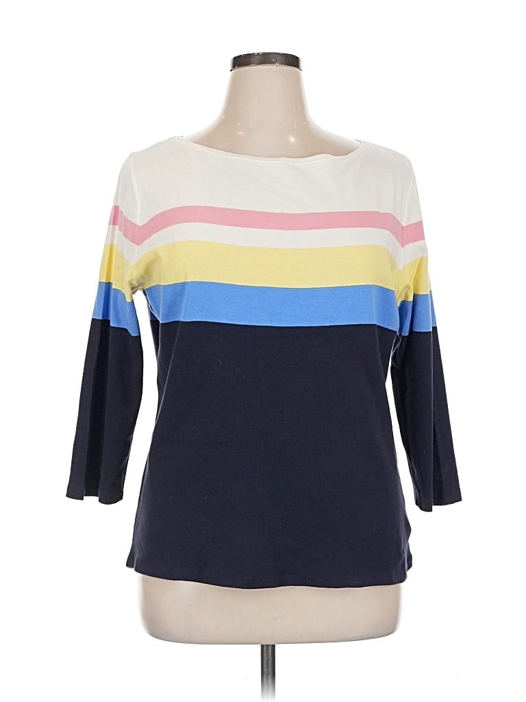 Pre-owned Talbots 3/4 Sleeve T-shirt In Blue