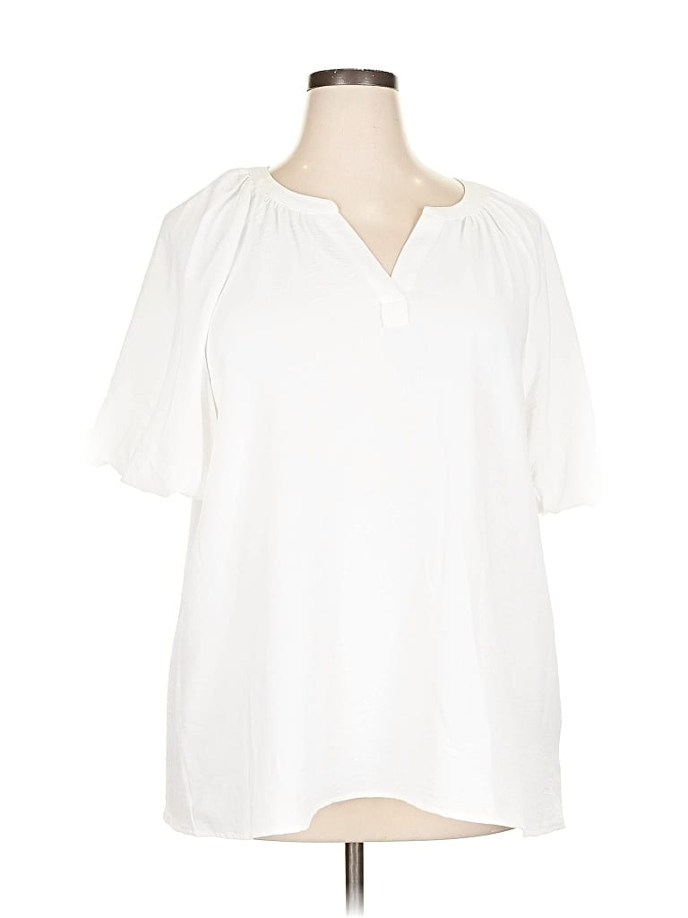 Pre-owned Jodifl Short Sleeve Blouse In White
