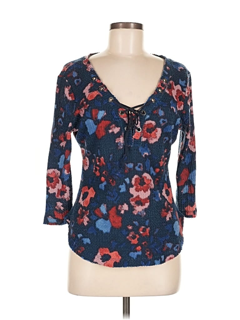 Pre-owned William Rast 3/4 Sleeve T-shirt In Blue