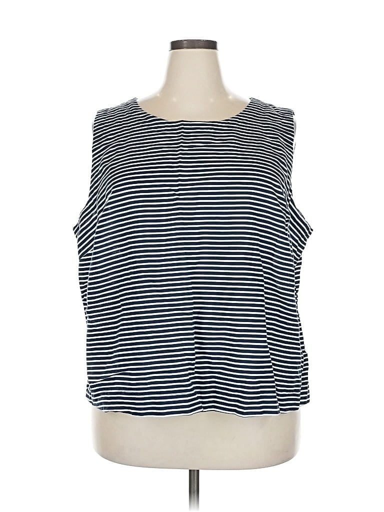 Pre-owned Liz Claiborne Sleeveless Top Black Boatneck Tops