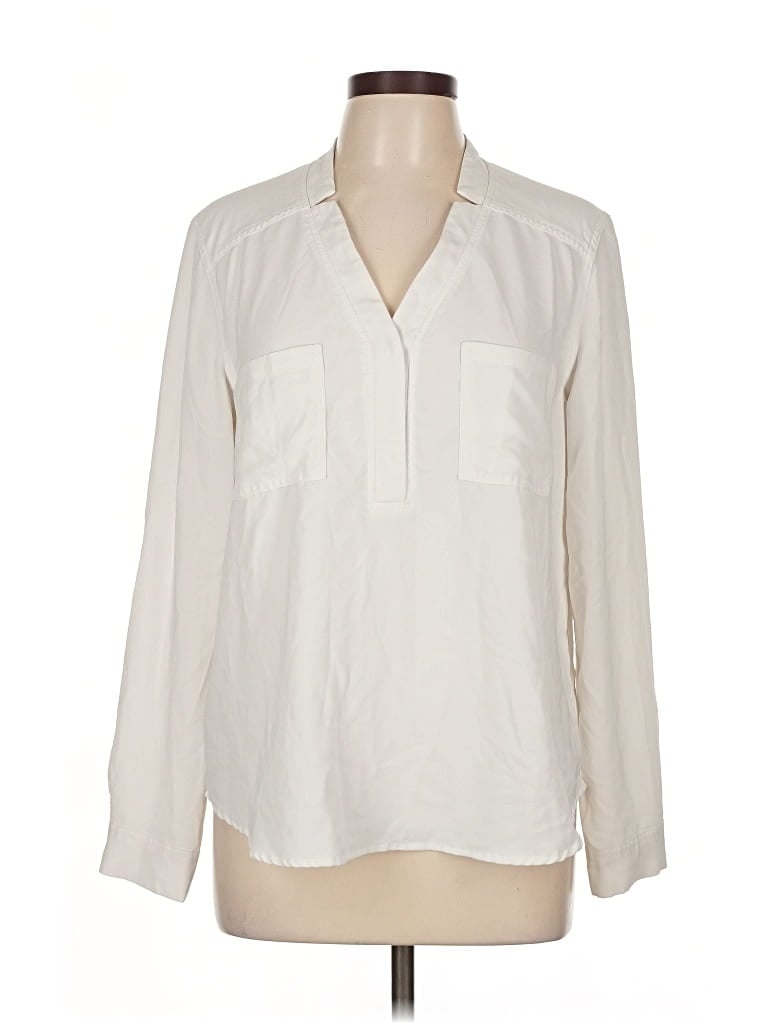 Pre-owned Nine West Long Sleeve Blouse In White