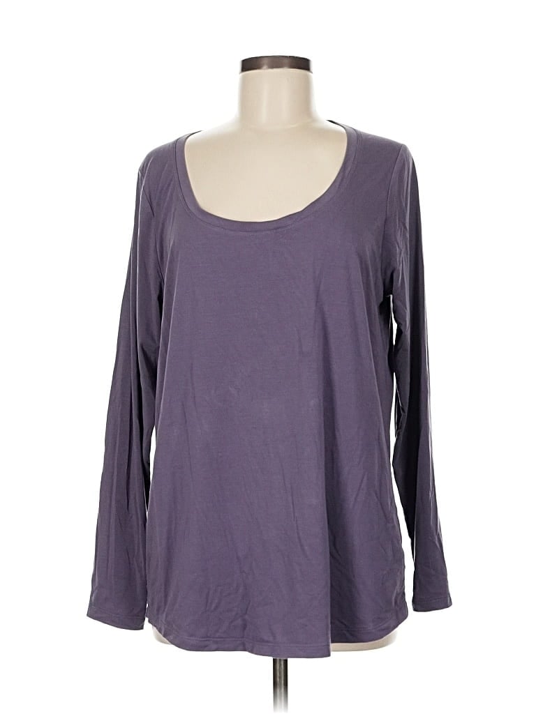 Pre-owned Athleta 3/4 Sleeve T-shirt In Purple