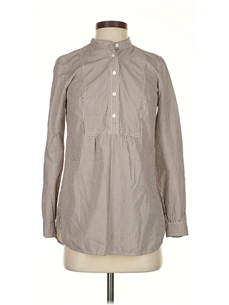 Pre-owned Banana Republic Long Sleeve Button Down Shirt In Gray