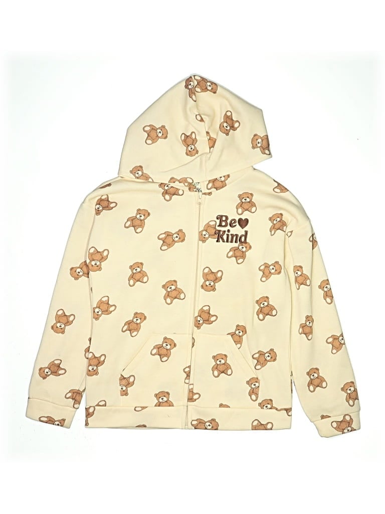 Pre-owned Lily Bleu Kids' Zip Up Hoodie In White