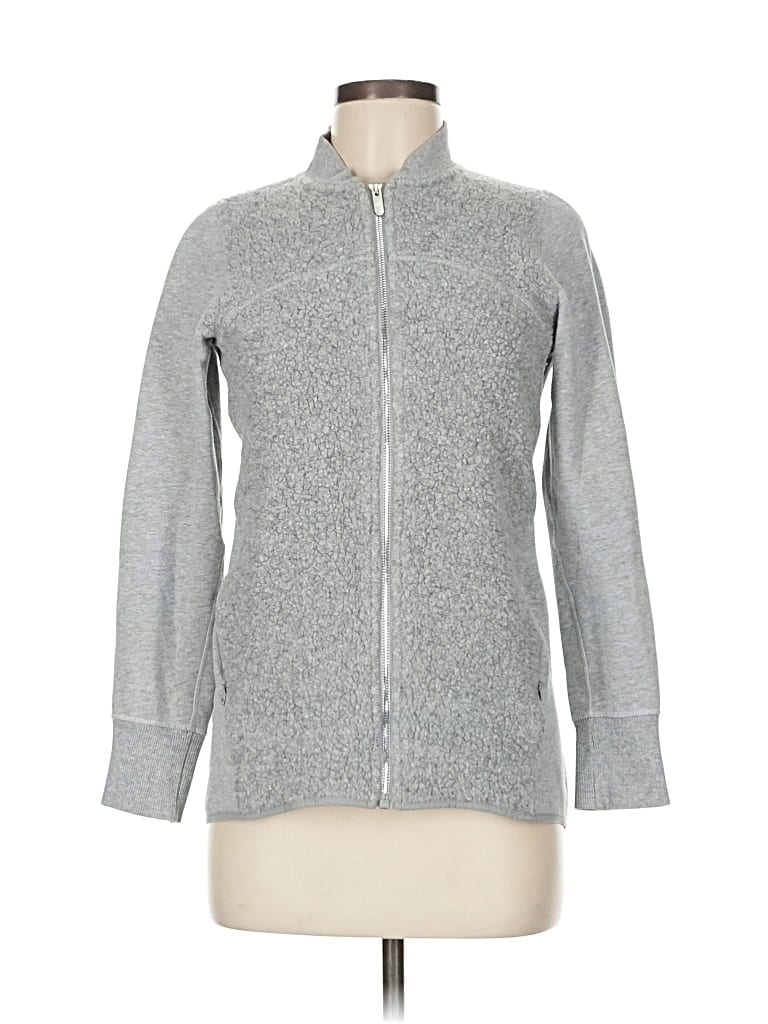 Pre-owned Lululemon Athletica Wool Cardigan Sweater In Gray