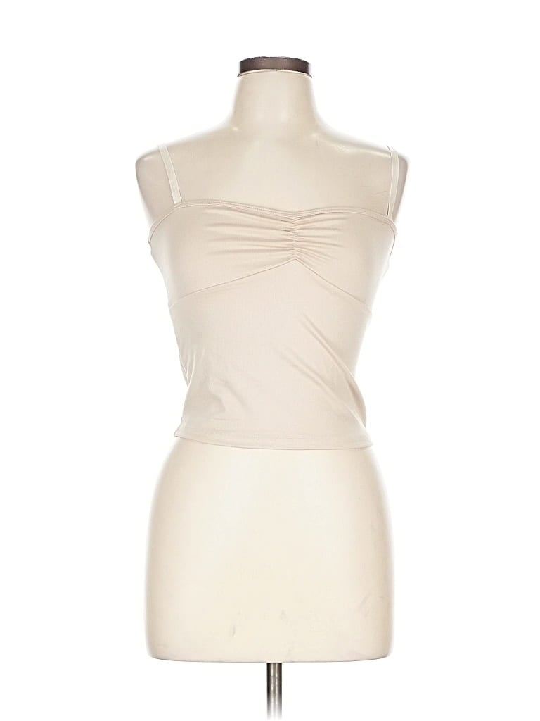 Pre-owned Shein Tank Top Ivory Strapless Neckline Tops In White