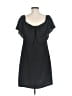 Charles Henry Solid Black Casual Dress Size M - photo 2