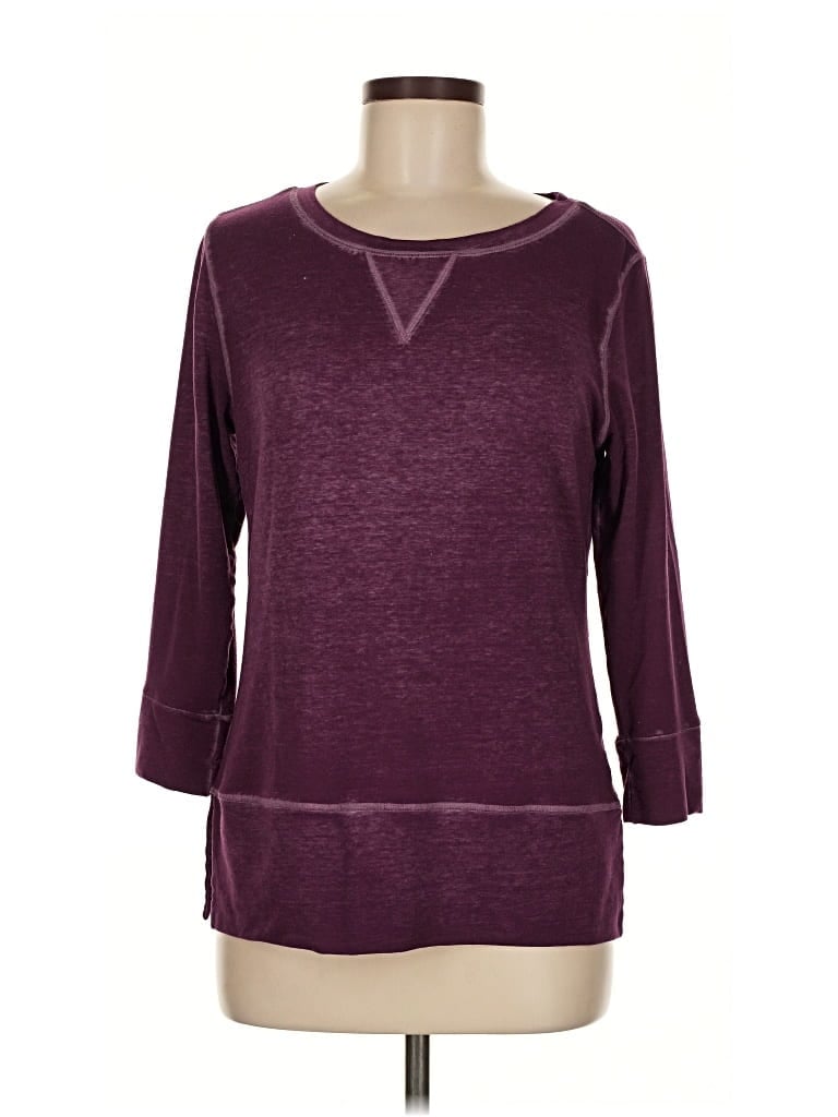 Pre-owned Central Park 3/4 Sleeve T-shirt In Burgundy