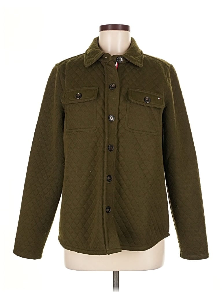 Pre-owned Tommy Hilfiger Long Sleeve Button Down Shirt In Green