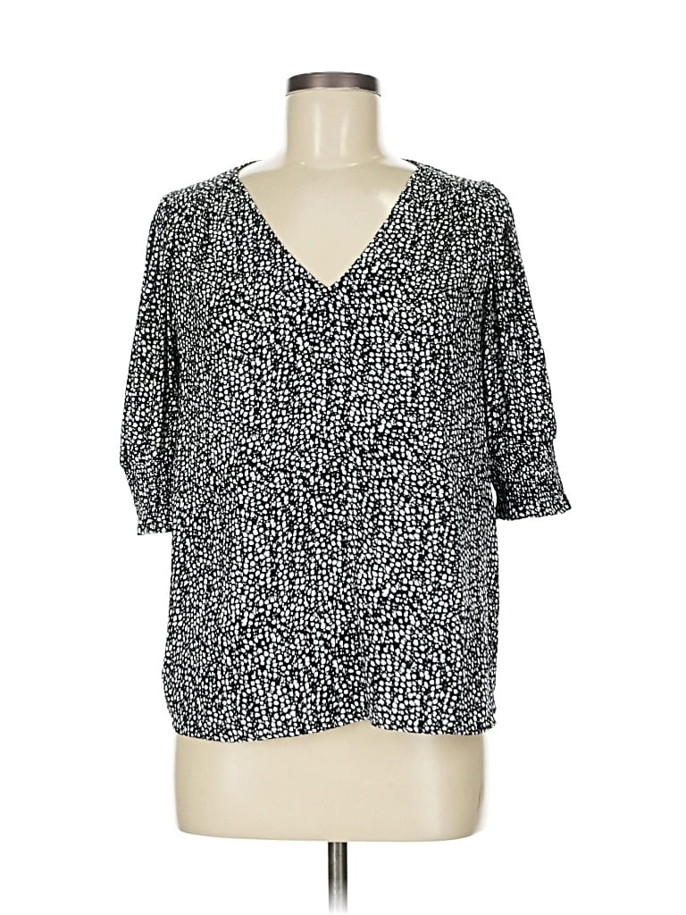Pre-owned Maison D' Amelie 3/4 Sleeve Blouse In Black
